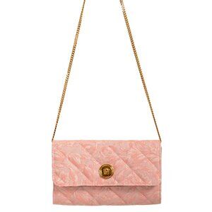 Versace Women's Jacquard Gold Medusa Quilted Clutch Chain Wallet Shoulder Bag
